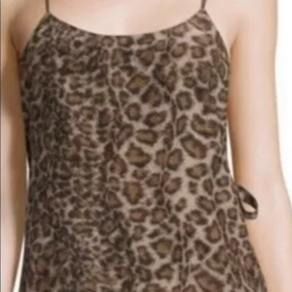 Helmut Lang SILK Muted Animal Print Double Strap Wrap Around Camisole 
 S NWOT - Picture 5 of 13